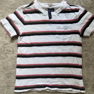 Striped Kids T-Shirt - White, Black, Pink, Green